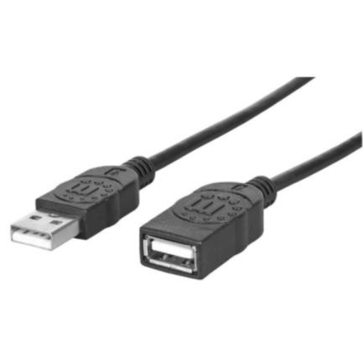 Imagen de Cable Manhattan Extensión USB 2.0 Alta Velocidad 1.8m Color Negro