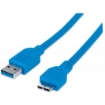Imagen de Cable Manhattan USB-A 3.2 Gen1 a USB Micro-B 1m Color Azul