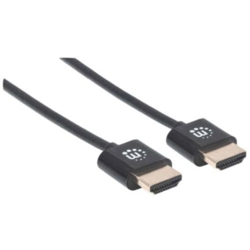 Imagen de Cable Manhattan HDMI M-M Ultra Delgado Alta Velocidad con Ethernet 1.8m Color Negro