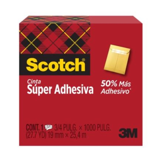 Imagen de Cinta 3M Scotch Super Adhesiva 19mmx25.4m Caja