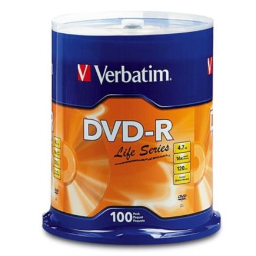 Imagen de DVD-R Verbatim 4.7GB/120min 16X C/100