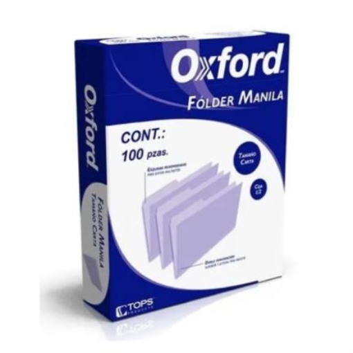 Imagen de Folder Oxford Manila Carta C/100