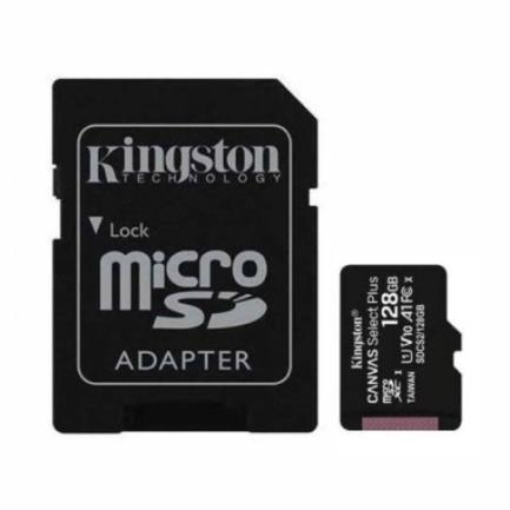 Imagen de Memoria Kingston Micro SD Canvas Select Plus 128GB UHS-I Clase 10 C/Adaptador