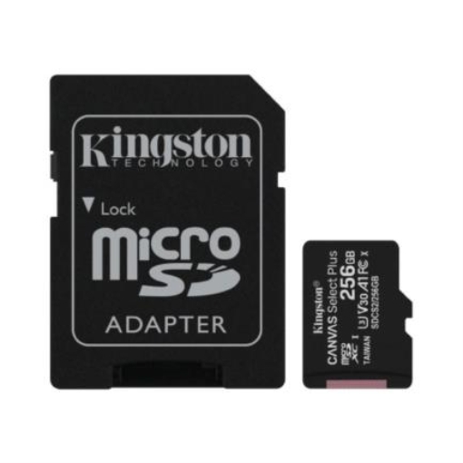 Imagen de Tarjeta MicroSD Kingston Canvas Select Plus 256 GB 100R A1 C10 Card C/Adaptador