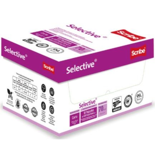 Imagen de Papel Cortado Scribe Selective Carta 99% Blancura 70gr Caja C/5000 Hojas