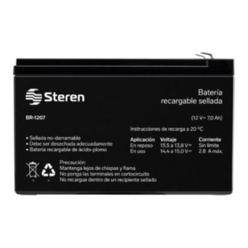 Imagen de Batería Steren Sellada Ácido-Plomo 12 Vcc 7 Ah Color Negro