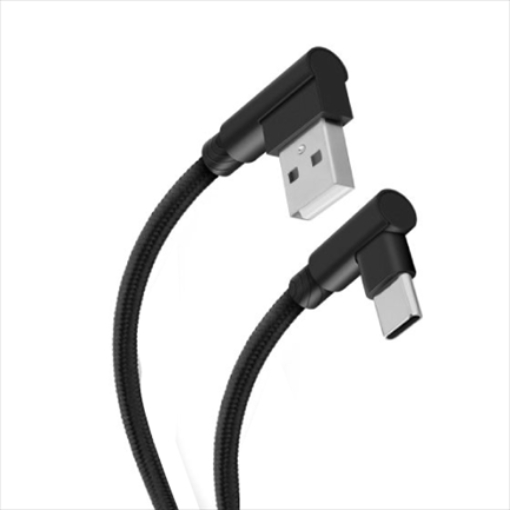 Imagen de Cable Steren USB a USB-C Conectores a 90 grados 1.2m Color Negro