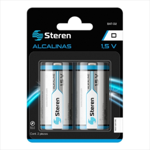 Imagen de Pilas Steren Alcalinas Tipo D 1.5V C/2 Pzas