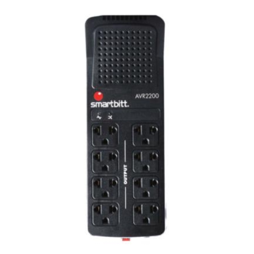 Imagen de Regulador Smartbitt R-BITT 2200 2200VA/1100 Watts 8 Contactos Protección de Línea Telefónica RJ-11