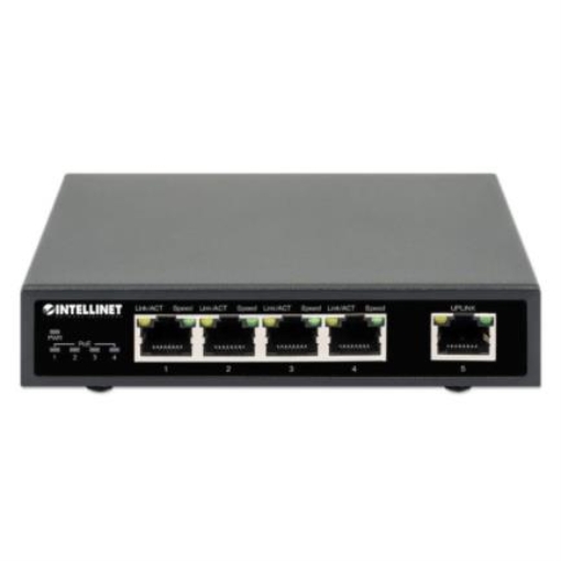 Imagen de Switch Intellinet PoE+ con 5 Puertos Gigabit Color Negro