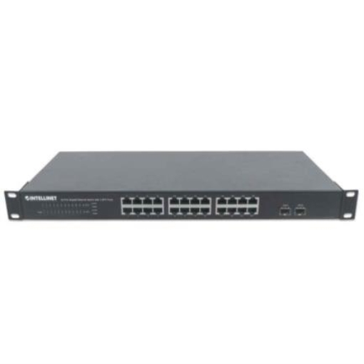 Imagen de Switch Intellinet 24 Puertos Gigabit Ethernet con 2 Puertos SFP Montaje en Rack 19"