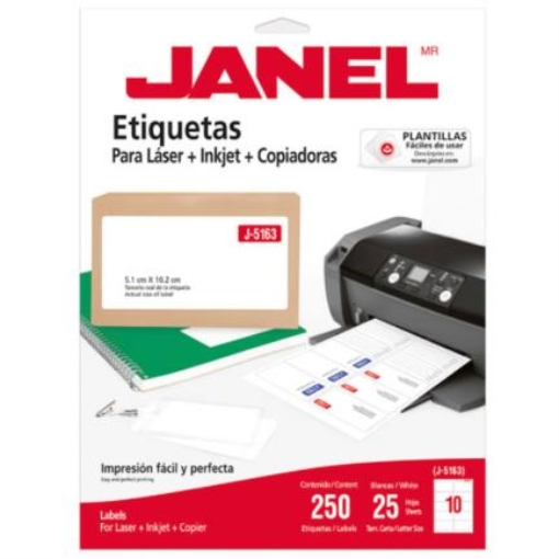 Imagen de Etiquetas Adhesivas Janel Láser J-5163 51x102mm C/1000