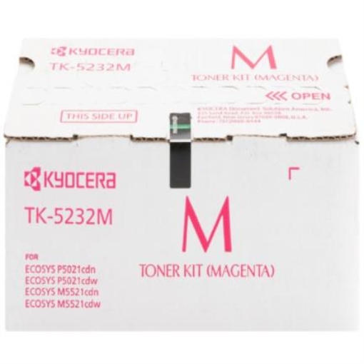 Imagen de Tóner Kyocera TK-5232M Alta Capacidad 2.2K Páginas Compatible P5021cdn/P5021cdw/M5521cdn/M5521cdw Color Magenta