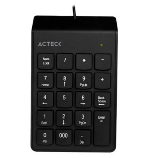 Imagen de Teclado Numérico Acteck Inspire TN220 Alámbrico Delgado y Compacto USB Color Negro