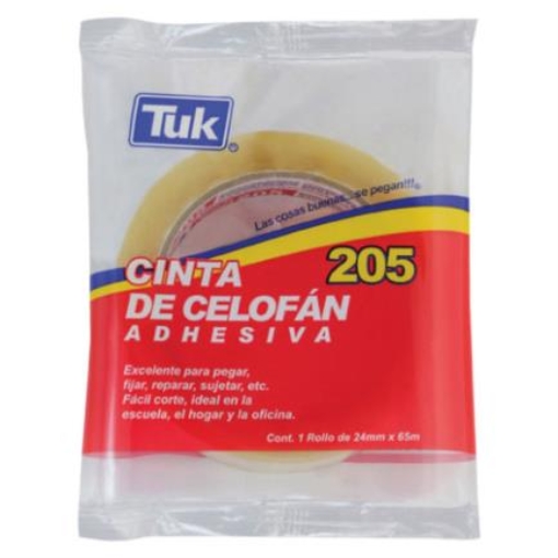 Imagen de Cinta Adhesiva Tuk 205 Transparente 24mmx65m C/6