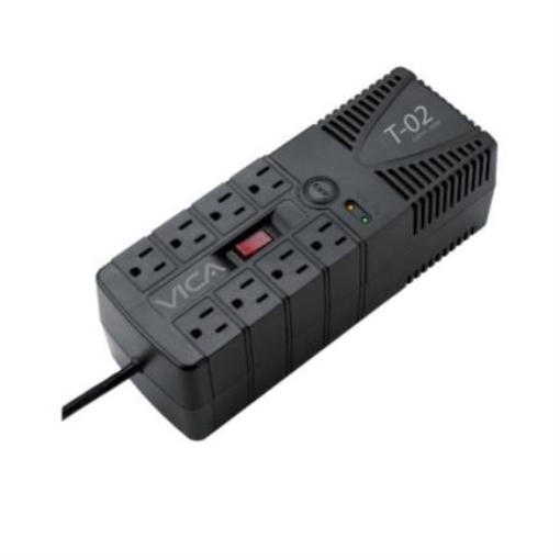 Imagen de Regulador Vica Electrónico T-02 Voltaje 1200VA/700W 8 Contactos Indicadores LED