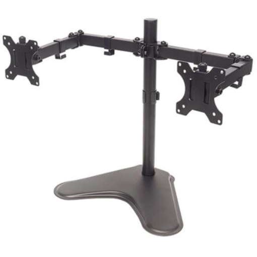 Imagen de Soporte Manhattan para 2 Monitores 13" a 32" Escritorio Brazos Doble Articulación Color Negro