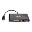 Imagen de Adaptador Multipuerto Tripp Lite USB-C/Dvi/USB-A/GbE Carga PD Color Negro