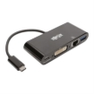 Imagen de Adaptador Multipuerto Tripp Lite USB-C/Dvi/USB-A/GbE Carga PD Color Negro