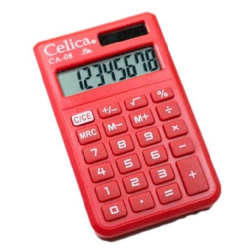 Imagen de Calculadora Celica Básica CA-08 Bolsillo 8 Dígitos Color Rojo