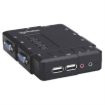 Imagen de Switch KVM Manhattan Compacto 4 Puertos Desktop USB 4:1 Cables+Audio Color Negro