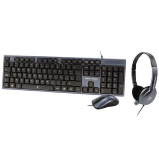 Imagen de Kit Alámbrico Perfect Choice 3en1 Teclado-Mouse-Diadema para Oficina Color Azul
