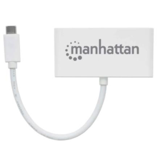 Imagen de Hub Manhattan 3 Puertos USB 3.2 Gen1 con Power Delivery Color Blanco