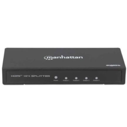 Imagen de Adaptador Manhattan Video Splitter HDMI 4k a 60Hz 4 Puertos Color Negro