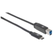 Imagen de Cable Manhattan Dispositivos USB-C 3.1 Súper Velocidad 2m Color Negro