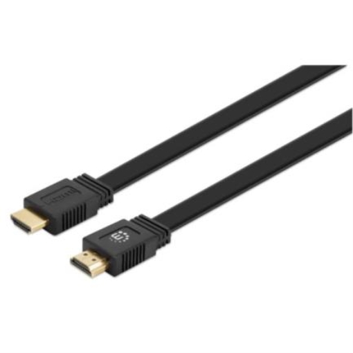 Imagen de Cable Manhattan HDMI Plano Alta Velocidad con Ethernet 10m Color Negro