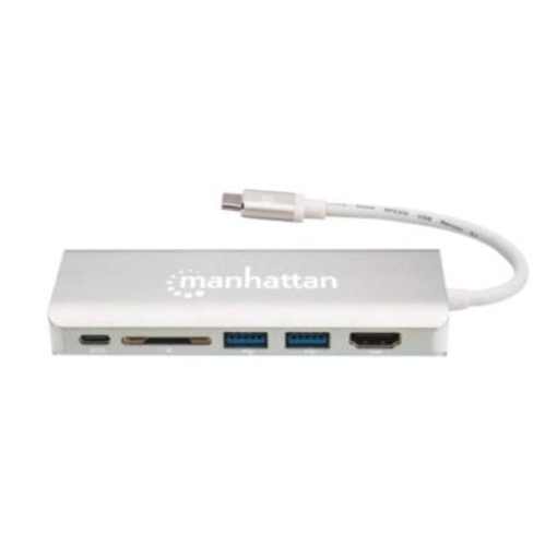 Imagen de Dock Manhattan Replicador Puertos USB Tipo-C 6 en 1 HDMI/RJ45/USB