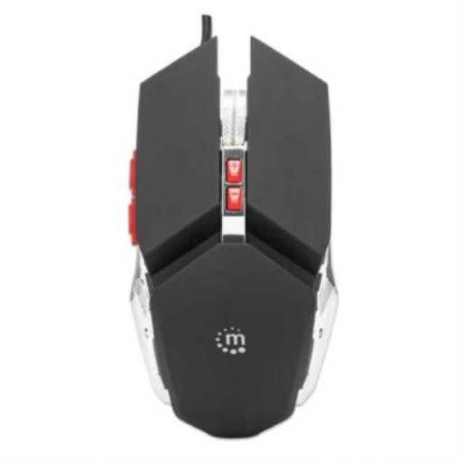 Imagen de Mouse Manhattan Gaming Óptico LED 3200 dpi 7 Botones Color Negro-Plata