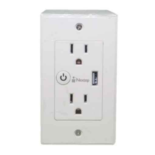 Imagen de Tomacorriente Nextep Smart de Pared Dúplex + Cargador USB Control Wi-Fi