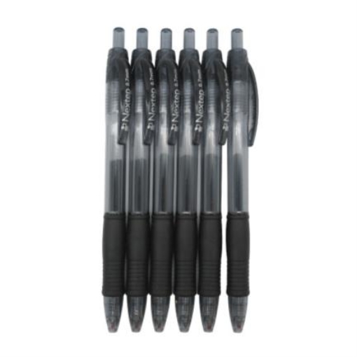 Imagen de Bolígrafo Nextep Gel Retráctil Mediano 0.7mm Color Negro C/6