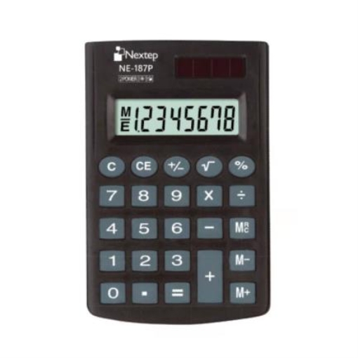 Imagen de Calculadora Nextep 8 Digitos de Bolsillo con Cartera Solar/Bateria