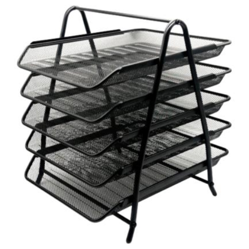 Imagen de Charola Organizadora Nextep Malla Metalica de 5 Niveles Negro Tipo Oficio
