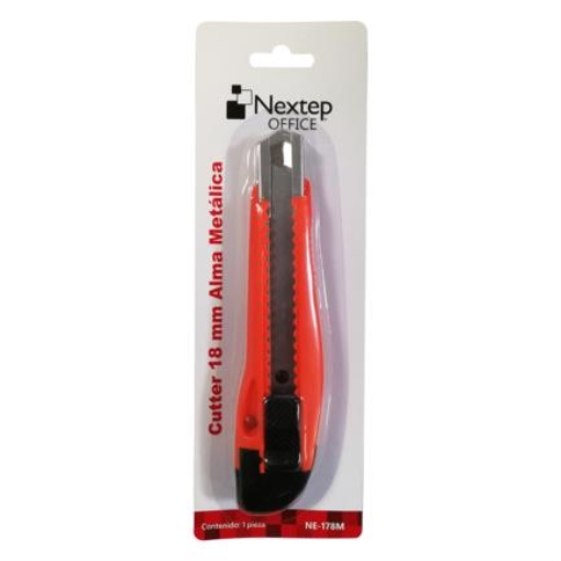 Imagen de Cutter Plástico Nextep Grande Navaja 18mm Alma de Metal