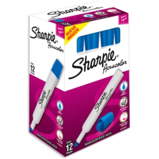 Imagen de Marcador Acuacolor Sharpie Base Agua Color Azul C/12 Pzas