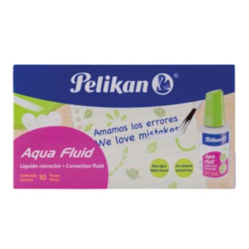 Imagen de Corrector Pelikan Aqua Fluid Base Agua 20ml C/10 Pzas