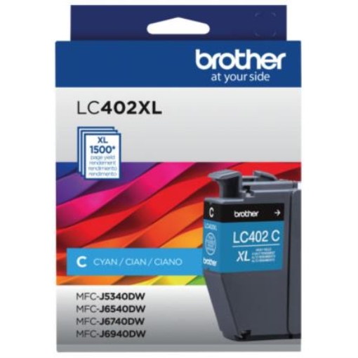 Imagen de Tinta Brother (F1GP) LC402XL Súper Alto Rendimiento Hasta 1500 Páginas Color Cian
