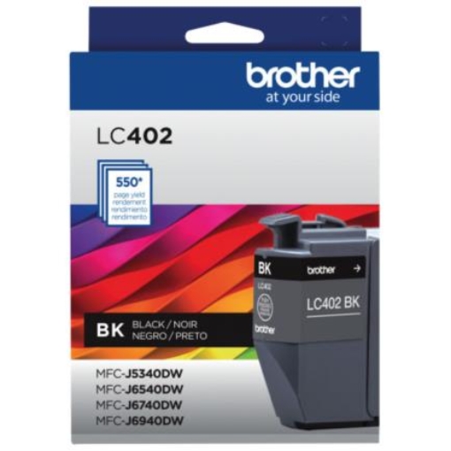 Imagen de Tinta Brother (F1GP) LC402BK Alto Rendimiento Hasta 550 Páginas Color Negro