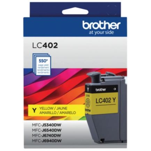 Imagen de Tinta Brother (F1GP) LC402Y Alto Rendimiento Hasta 550 Páginas Color Amarillo