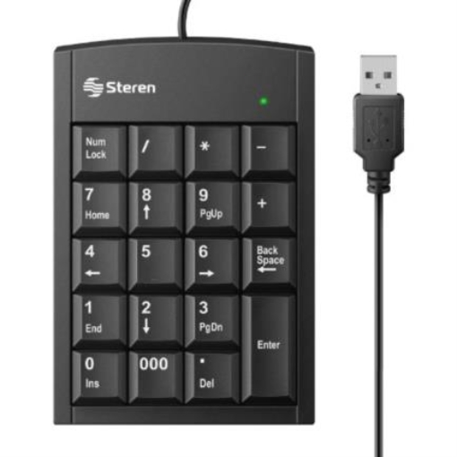 Imagen de Teclado Numérico Steren USB Extra Plano 19 Teclas Color Negro