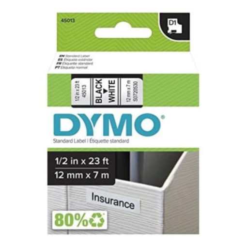Imagen de Etiquetas DYMO Estándar CTA Blanca Imp/Negro 1/2 1 Pza
