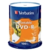 Imagen de DVD-R VERBATIM 4.7GB 16X BLANCO INK PRINTABLE SPINDLE C/100