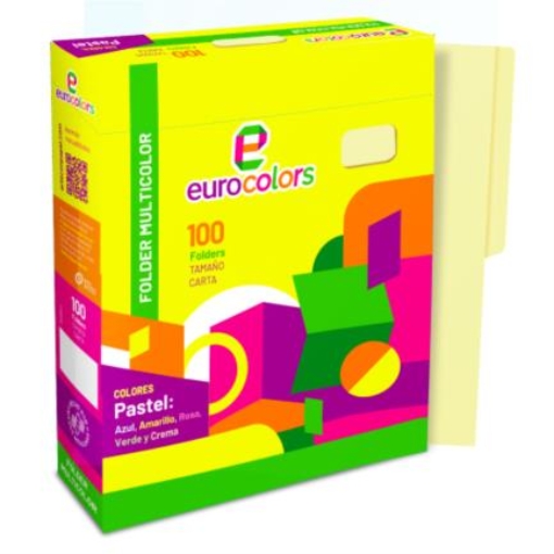 Imagen de Folder Mapasa Carta Multicolor Color Amarillo Pastel Pqte 100F