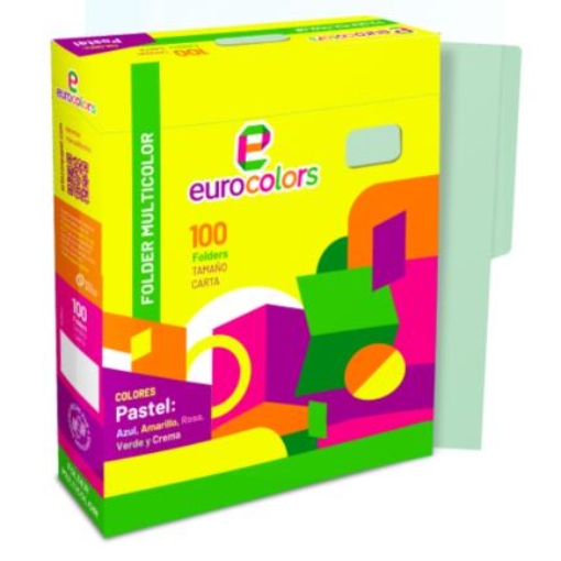 Imagen de Folder Mapasa Carta Multicolor Color Verde Pastel Pqte 100F