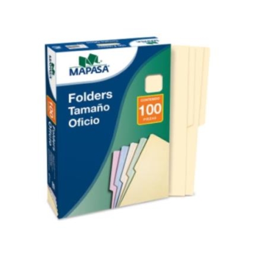 Imagen de Folder Mapasa Oficio Multicolor Color Crema Pqte 100F