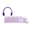Imagen de Kit Alámbrico Perfect Choice Farben 3 en 1 para Niños Teclado/Audífonos/Mouse Color Morado
