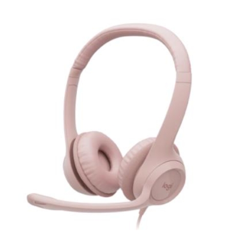 Imagen de Audífonos Logitech USB H390 para Computadora con Audio Dígital Mejorado Control en Cable Color Rosa